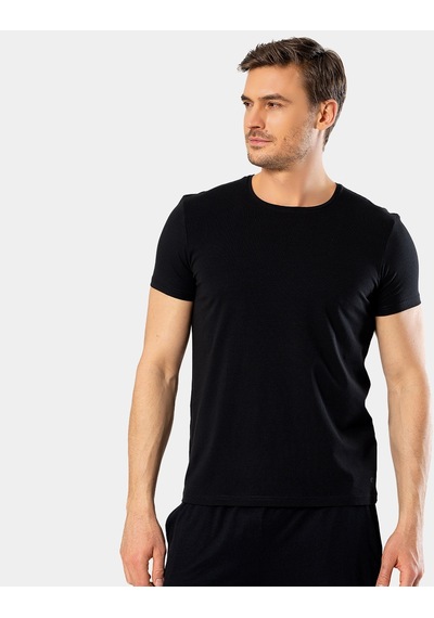 Cacharel Erkek Bisiklet Yaka Likralı T-shirt 1331/siyah 001