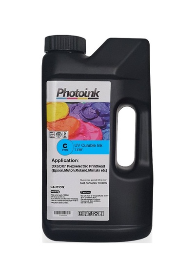 Dx5 Ve Dx7/5113 Kafa Uyumlu 1000 Ml Mavi Cyan Uv Mürekkep Sert Ve Yumuşak Zemin T - Erf