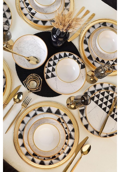 Mat Siyah Myra Pasta Tabağı 22 Cm 6 Adet 956