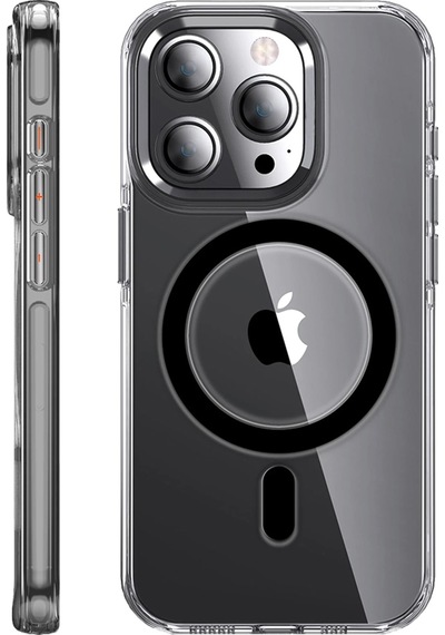 Cosmotex Joko Apple, Uyumlu iPhone 14 Pro Kılıf Crystal Magsafe Kapak - Siyah