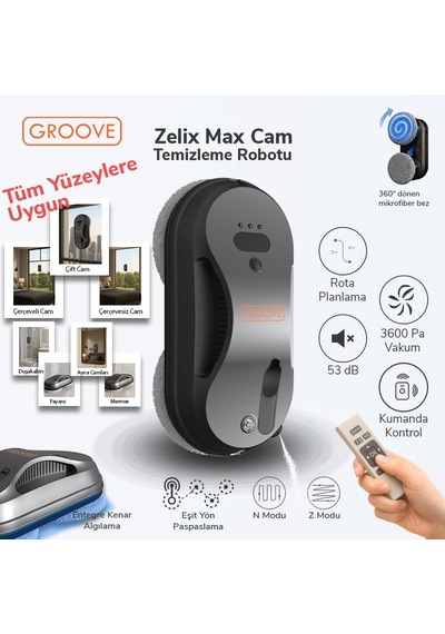 Groove Zelix Max Akıllı Sensörlü Cam Silme Robotu