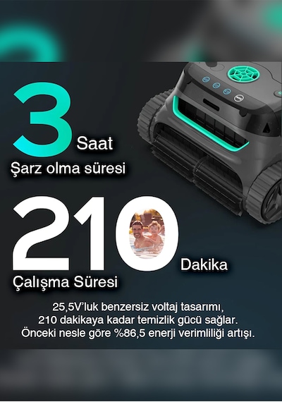 Wybot S2 Havuz Robotu 300m2 Havuz Taban Ve Havuz Duvarı Temizlik Robotu