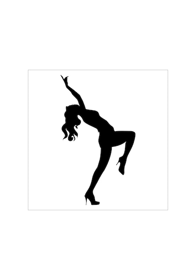 Dansçı Folyo Sticker 80cm Uzunluk Siyah