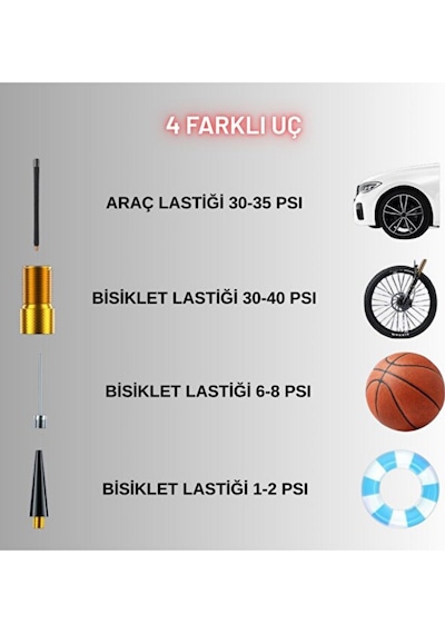 Taşınabilir Araç Akü Takviye Cihazı Jump Starter & 150 Psı Dijital Ekranlı Akıllı Hava Kompresörü 1 Adet