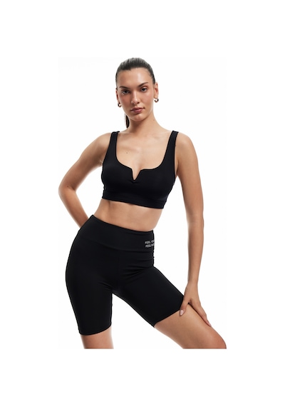 Koton Yüksek Bel Slim Fit Baskılı İnterlok Biker Spor Tayt Siyah 6wak40033nk SiYAH