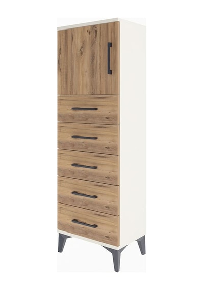 Arges Dolap Tek Raflı 5 Çekmeceli Tek Kapaklı 44x30x134 Aytaş... Aytaşı