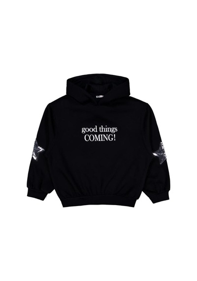 Civil Girls Coming Baskılı 10-13 Yaş Sweatshirt Siyah
