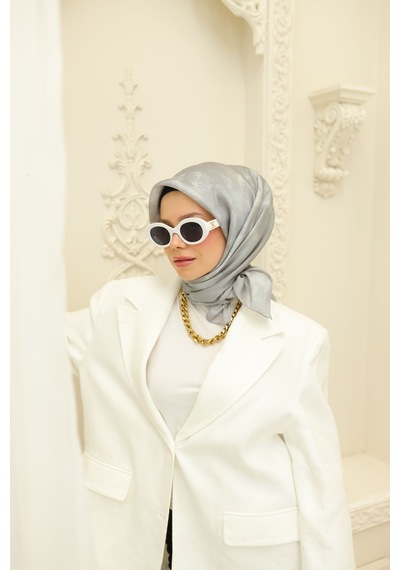Silk Home Shiny Eşarp 75002-45 Gri, Gümüş