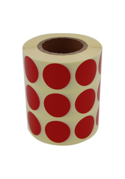 Renkli Kuşe Rulo Çap Etiketi 25mm X 25mm 2500 Adet Yan Yana 3 Lü