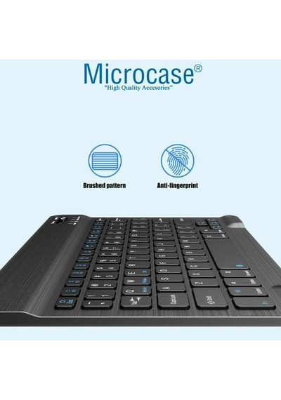 Microcase Apple İpad Air 11 2026 İle Uyumlu Bluetooth Klavye Tr Sticker + Bluetooth Mouse + Tablet Standı - Al2765