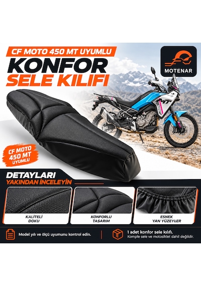 Motenar Cf Moto 450 Mt Uyumlu Visco Konfor Sele Kılıfı Siyah