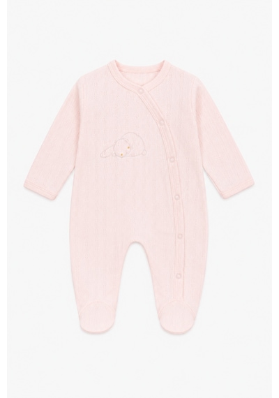 Babyhola %100 Pamuk Yenidoğan Prematüre Patikli Tulum Mevsimlik 14058 Pembe