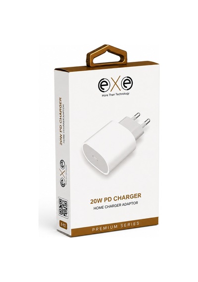 Exe 20w Pd Hızlı Şarj Adaptörü Usb-c Ev Tipi Şarj Aleti Beyaz