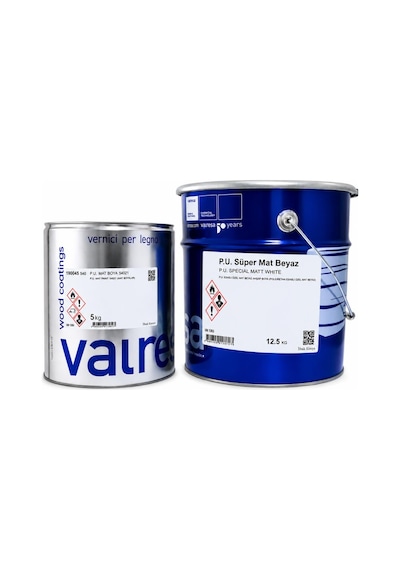 Valresa Poliüretan Süper Mat Beyaz Boya 12.5 Kg+5 Kg