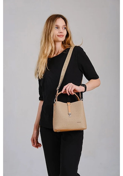 Just Polo Kadın Orta Boy Ayarlanabilir Askılı Şık El & Omuz Çantası Shoulder Bag Kum