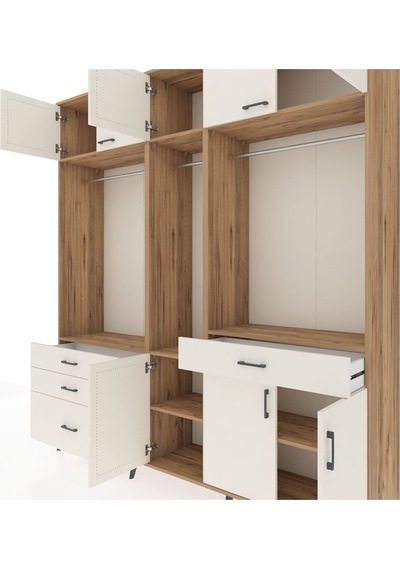 Hyperion Dolap 8 Raflı 4 Çekmeceli 3 Askılı 220x44x243 Çam-aytaşı/aytaşı Çok Renkli Hyperion Dolap 8 Raflı 4 Çekmeceli 3 Askılı 220x44x243 Çam-aytaşı/aytaşı Çok Renkli