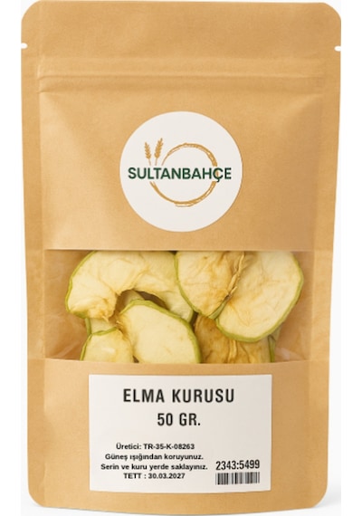 Doğal Elma Kurusu 50 Gr - Kurutulmuş Elma Dilimleri - Şeker Ilavesiz - Atıştırmalık Diğer