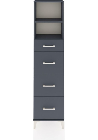 Arges Dolap 2 Raflı 4 Çekmeceli 44x30x182 Antrasit-antrasit Antrasit