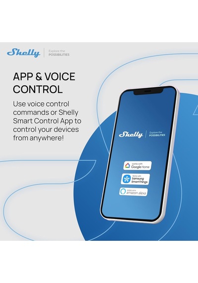 Shelly 1 Gen3 / Wlan Akıllı Şalter Rölesi, Kuru Kontaklı, Işık Şalteri, Ev Otomasyonu, Alexa Ve Google Home İle