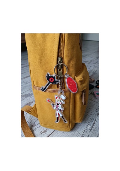 Owl Bag Hazbin Hotel Serisi Lucifer Morningstar Desenli Acrylic Anahtarlık Çanta Süsü Mıx