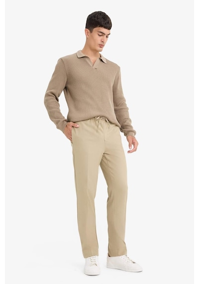DeFacto Yazlık Kumaş Jogger Pantolon Beli Bağcıklı Lastikli Düz Paça Cepli Her Yöne Esneyen A9943AX25SPBG315