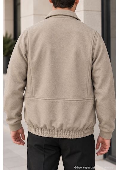 Polo State Erkek Regular Fit Kaşe Dokulu Düğmeli Ceket - Vizon