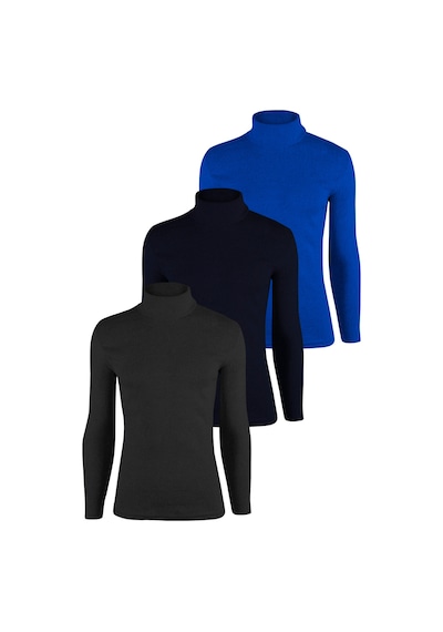 Erkek 3'lü Paket Balıkçı Yaka Boğazlı Slim Fit Kazak Antrasit Lacivert Sax Mavi Erkek 3'lü Paket Balıkçı Yaka Boğazlı Slim Fit Kazak Antrasit Lacivert Sax Mavi