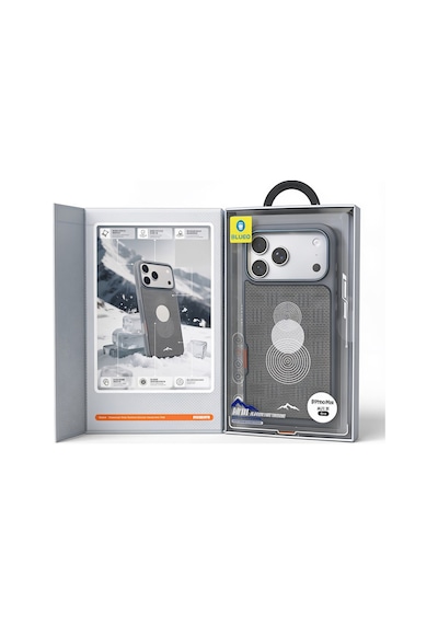 Blueo İphone 17 Pro Max Uyumlu Magsafe Özellikli Glacier Lightweight Aramid Fiber Case Gri
