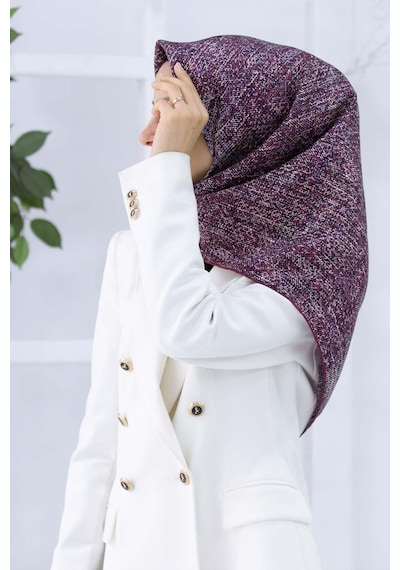 Vissona Tivil İpek Eşarp 50075-0018-0044 Bordo Çok Renkli