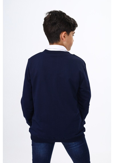 Toontoy Kids Toontoy Erkek Çocuk Okul Baskılı Sweatshirt Lacivert