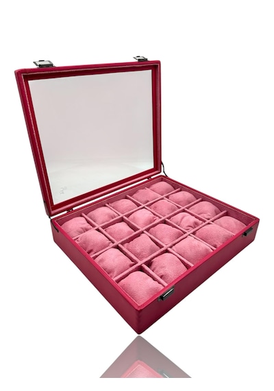 Diji 20'li Saat Kutusu Saat Çantası Pembe İçi Pembe Pembe Yastıkl