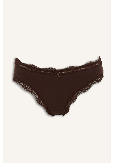 Defacto Fiyonk Ve Dantel Detaylı Ribana 2li Slip Külot I4131ax26aubg588 Bej-bg588