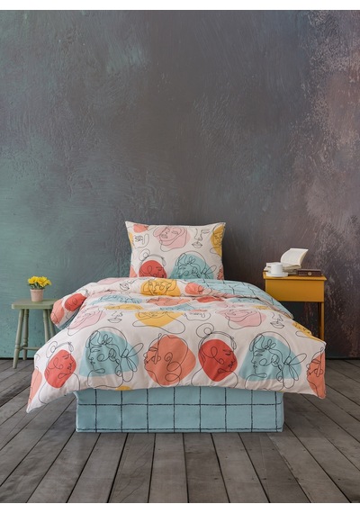 Cozy Home Tek Kişilik Lastikli Çarşaflı Nevresim Takımı Modern Mint