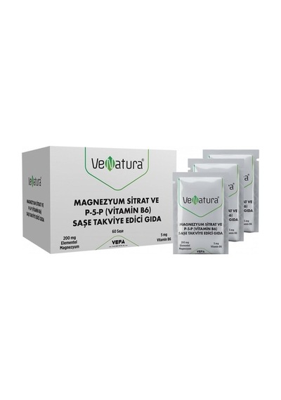 Venatura Magnezyum Sitrat ve P-5-P (Vitamin B6) Şase Takviye Edici Gıda 60 Şase