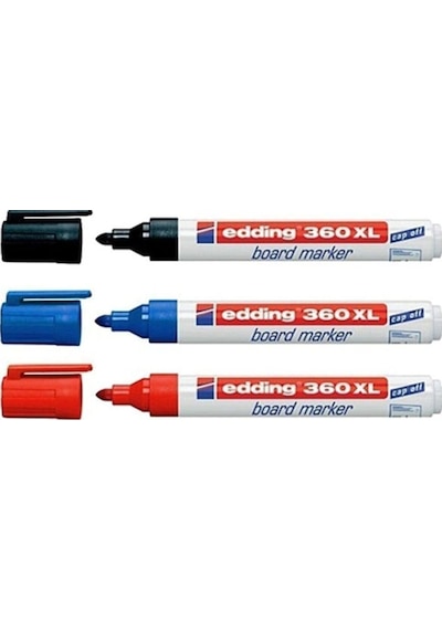 360xl Beyaz Tahta Kalemi 3'lü Set 1 Mavi+ 1 Siyah +1 Kırmızı 3 Renk