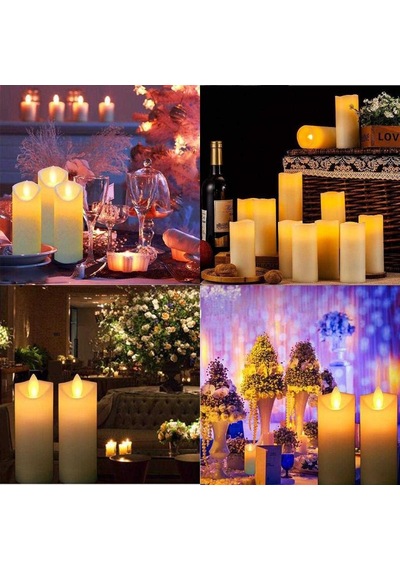 Led Light Candles 6 Adet Led Işıklı Mum Titrek Sallanan Mum Işıklı Mum Led Mum Pilli Mum Romantik Mum
