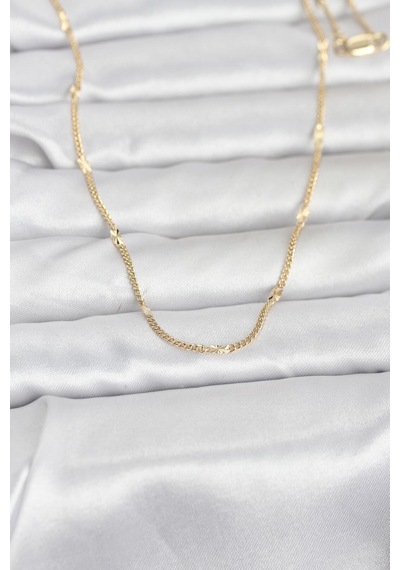 Cm 14k Gold Renk Lazer Puntalı Model 60 Cm Kadın Kolye - Altın