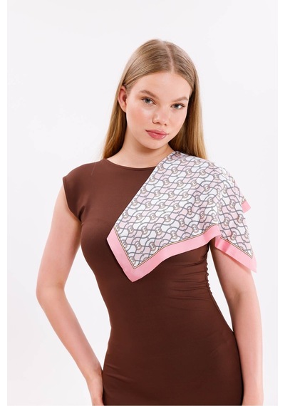 Tarzını Seç Pembe Zincir Model Fular Estascarf 48 X 48 Cm