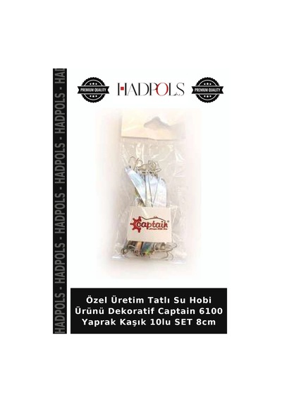 Özel Üretim Tatlı Su Hobi Ürünü Dekoratif Captain 6100 Yaprak Kaşık 10lu Set 8cm Standart