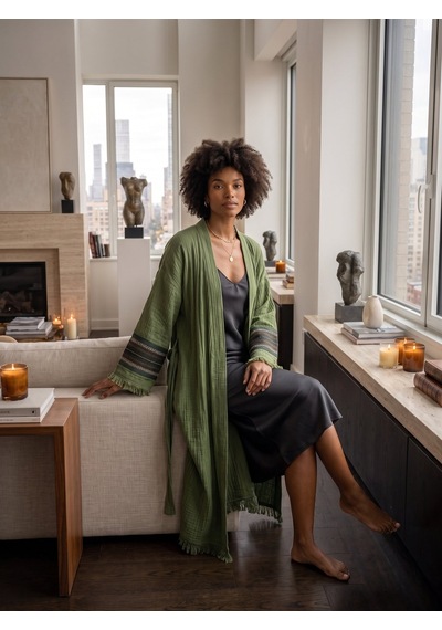 Brandsmiths Olive Symbol Nomad Kimono Sarı