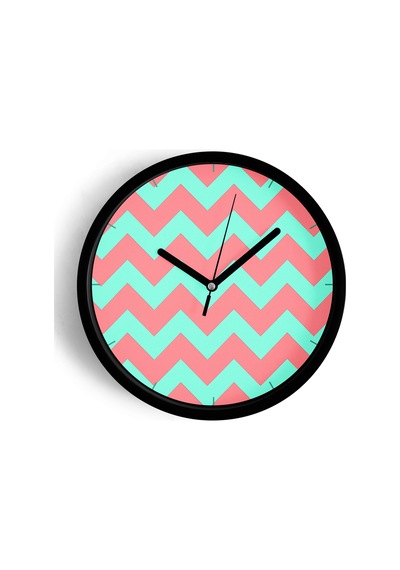 Geometrik Desenli Modern Duvar Saati - 30cm - Önü Camlı Siyah Kasa - Sessiz Mekanizma-jh0554 Siyah