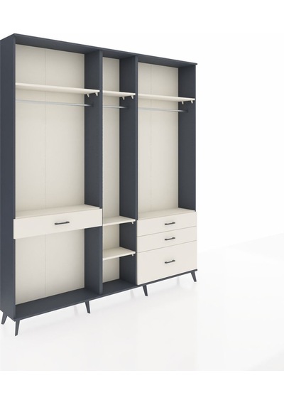 Arges Dolap 7 Raflı 4 Çekmeceli 3 Askılı 220x30x243 Antrasit-aytaşı/aytaşı Aytası/aytası Arges Dolap 7 Raflı 4 Çekmeceli 3 Askılı 220x30x243 Antrasit-aytaşı/aytaşı Aytası/aytası