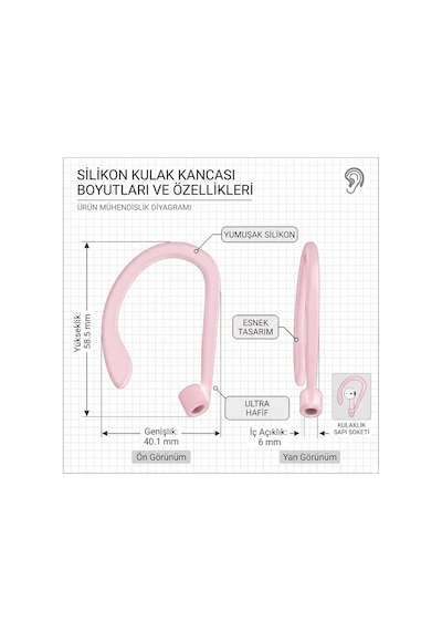 Silikon Kulaklık Kancası 2 Li Set Saplı Bluetooth Kulaklıklar İçin Düşme Önleyici Esnek Kulak Askısı, Spor Ve Günlük Kullanım Baby Pink Baby Pink Silikon Kulaklık Kancası 2 Li Set Saplı Bluetooth Kulaklıklar İçin Düşme Önleyici Esnek Kulak Askısı, Spor Ve Günlük Kullanım Baby Pink Baby Pink