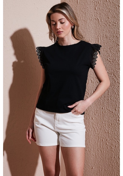 Fashion Friends Bayan T Shirt 25y0544k1 Siyah Siyah