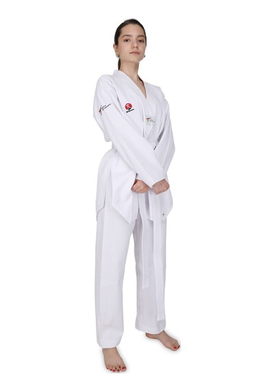 Beyaz Yaka Fitill Taekwondo Elbisesi 001
