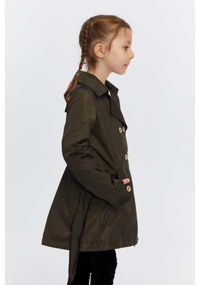 Benitto Kids Belden Bağlamalı Kız Çocuk Trençkot 51316 Haki