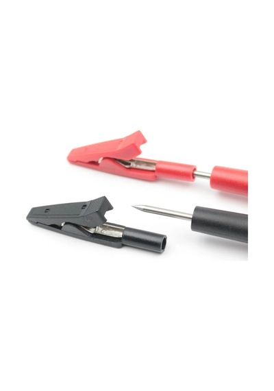 Ic-243d 2mm Banana Jak Girişli Krokodil Timsah Ağzı Siyah-kırmızı Set