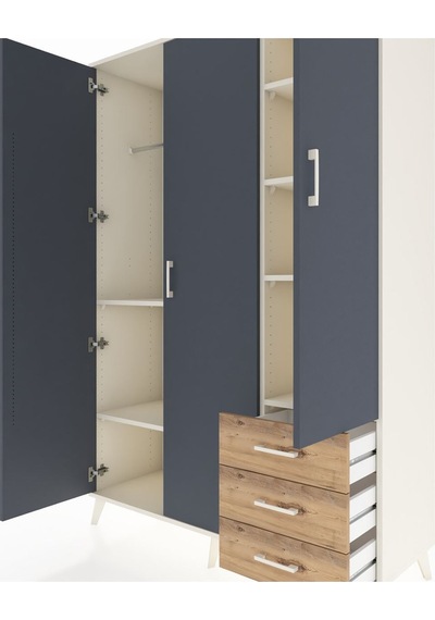 Hyperion Dolap 6 Raflı 3 Çekmeceli Tek Askılı 132x44x195 Aytaşı-antrasit/çam Antrasıt/atlas Çam Hyperion Dolap 6 Raflı 3 Çekmeceli Tek Askılı 132x44x195 Aytaşı-antrasit/çam Antrasıt/atlas Çam