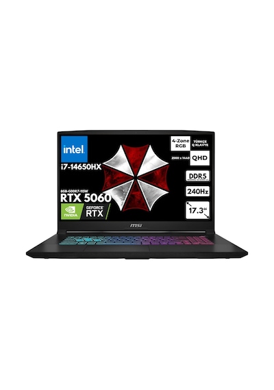Msı Katana 17HX B14WFK-215XTRQB49 i7-14650HX 48 GB 1 TB SSD RTX5060 8 GB 17.3" W10P Dizüstü Bilgisayar