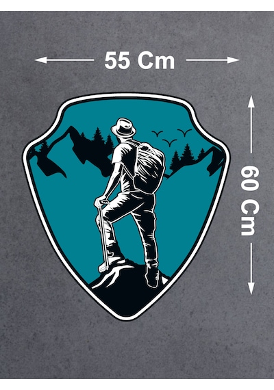 Dağcı Maceracı Sticker - Kamp Adventure Off Road 4x4 Sticker - Araba Oto Motosiklet Karavan Cam Sticker - 00061 60X55 Cm